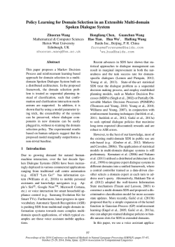 Policy Learning for Domain Selection in an Extensible Multi-domain