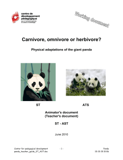 Carnivore, omnivore or herbivore? Physical adaptations of the giant panda ST