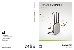 Phonak ComPilot II User Guide Phonak AG Laubisrütistrasse 28