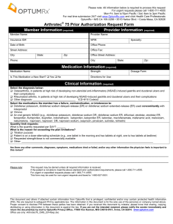 Arthrotec 75 Prior Authorization Request Form Member Information