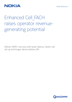 Enhanced Cell_FACH raises operator revenue- generating potential