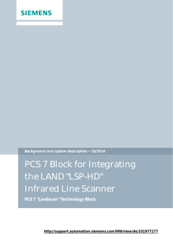 PCS 7 Block for Integrating the LAND &#34;LSP-HD&#34; Infrared Line Scanner