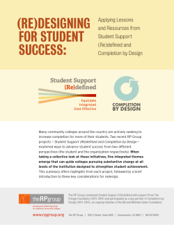 (Re)designing foR student success: Student Support