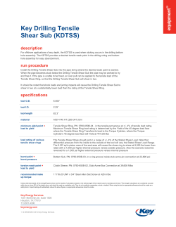 Key Drilling Tensile Shear Sub (KDTSS) description
