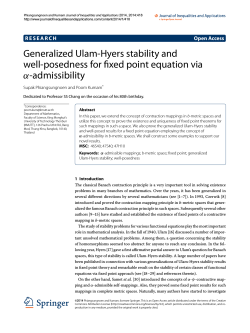 Generalized Ulam-Hyers stability and well-posedness for ﬁxed point equation via -admissibility α