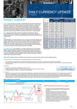 MARKET SUMMARY Daily Currency Update -