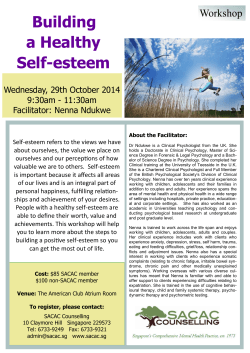 Building a Healthy Self-esteem Workshop