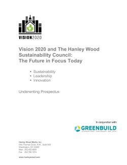 Vision 2020 and The Hanley Wood Sustainability Council: