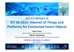 ICT 30 2015: Internet of Things and LEIT ICT WP2014-15 Peter Friess