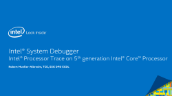 Intel® System Debugger Intel® Processor Trace on 5 generation Intel® Core™ Processor th