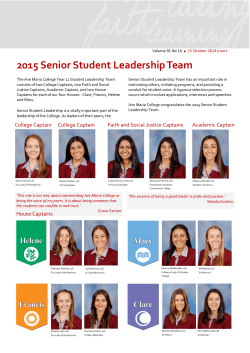 . 2015 Senior Student Leadership Team