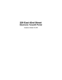 220 East 42nd Street Electronic Tenant® Portal Created on October 19, 2014
