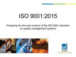 ISO 9001:2015  on quality management systems