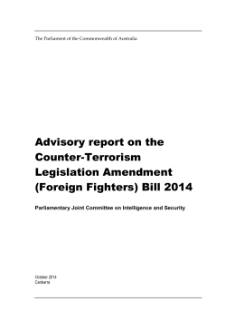 Advisory report on the Counter-Terrorism Legislation Amendment (Foreign Fighters) Bill 2014