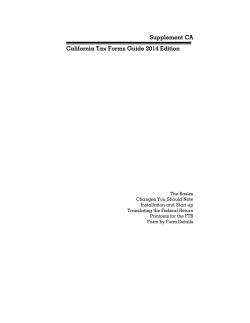 Supplement CA California Tax Forms Guide 2014 Edition