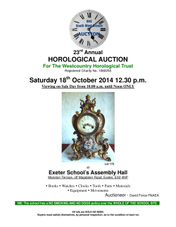HOROLOGICAL AUCTION Saturday 18 October 2014 12.30 p.m. 23