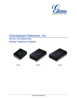 Grandstream Networks, Inc. HT701/ HT702/HT704 Analog Telephone Adaptor