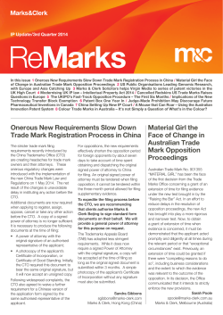 Marks IP Update/3rd Quarter 2014