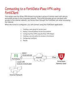 Connecting to a FortiGate IPsec VPN using FortiClient