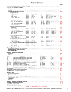 Table of Contents Page Performance Parameters and Limited Warranty Solenoid Actuated Brakes (SAB)