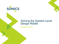 Solving the System-Level Design Riddle October 2014
