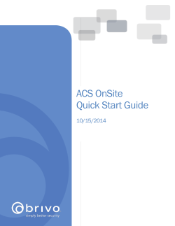 ACS OnSite Quick Start Guide  10/15/2014