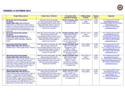 TENDERS 14 OCTOBER 2014