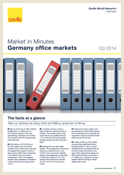 Market in Minutes Germany office markets Q3 2014 The facts at a glance
