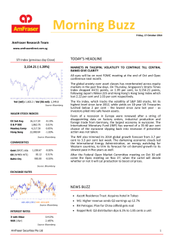 Morning Buzz TODAY’S HEADLINE  AmFraser Research Team 3,154.21 (‐1.39%)