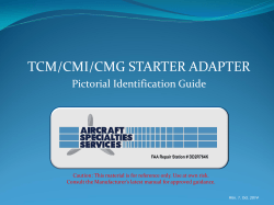 TCM/CMI/CMG STARTER ADAPTER Pictorial Identification Guide