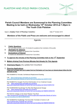 Parish Council Members are Summoned to the Planning Committee