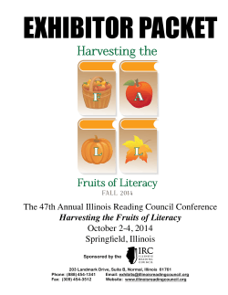 EXHIBITOR PACKET Harvesting the Fruits of Literacy A