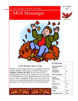 MGS Messenger Cold Weather Dress Code