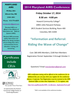 2014 Maryland AIRS Conference Friday October 17, 2014