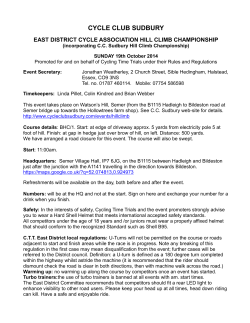 CYCLE CLUB SUDBURY EAST DISTRICT CYCLE ASSOCIATION HILL CLIMB CHAMPIONSHIP
