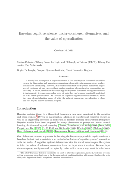 Bayesian cognitive science, under-considered alternatives, and the value of specialization