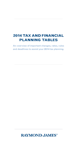 2014 TAX AND FINANCIAL PLANNING TABLES