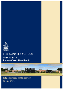 Year 12 &amp; 13 Parent/Carer Handbook  Supporting your child’s learning