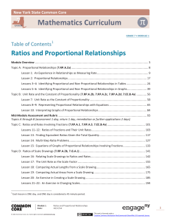 Mathematics Curriculum 7 Ratios and Proportional Relationships