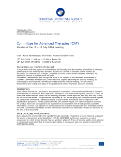 Committee for Advanced Therapies (CAT)