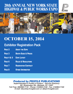 OCTOBER 15, 2014 20th ANNUAL NEW YORK STATE Exhibitor Registration Pack