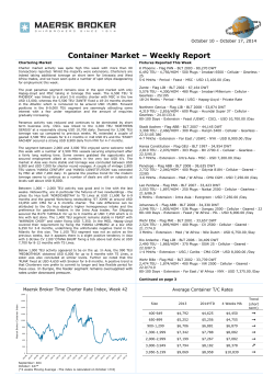 Container Market – Weekly Report  October 10 – October 17, 2014
