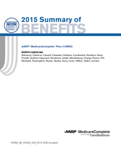 BENEFITS 2015 Summary of AARP MedicareComplete