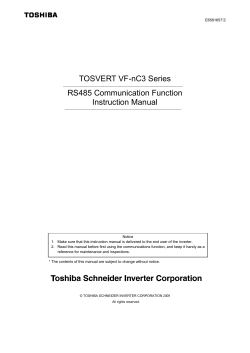 TOSVERT VF-nC3 Series  RS485 Communication Function Instruction Manual
