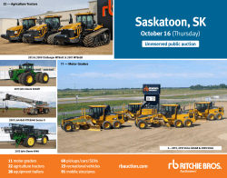 Saskatoon, SK October 16 Unreserved public auction