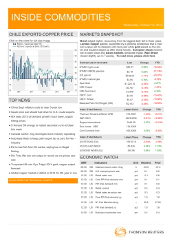INSIDE COMMODITIES  Wednesday, October 15, 2014 Brent