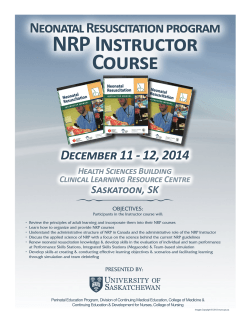 NRP Instructor Course Neonatal Resuscitation program December 11 - 12, 2014