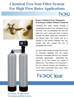 Chemical Free Iron Filter System For High Flow Rates Applications