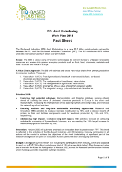 Fact Sheet BBI Joint Undertaking Work Plan 2014