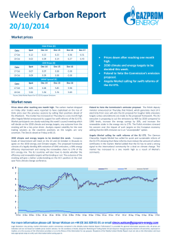 Carbon Report  20/10/2014 Market prices